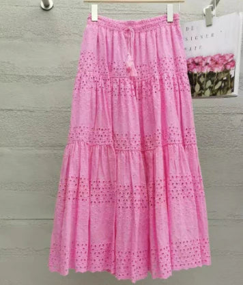 Amarae | Longer Cotton Tiered Skirt