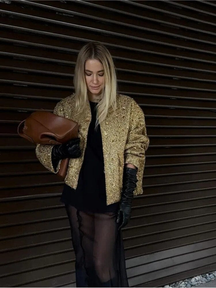 Amarae | Sequin bomber jacket