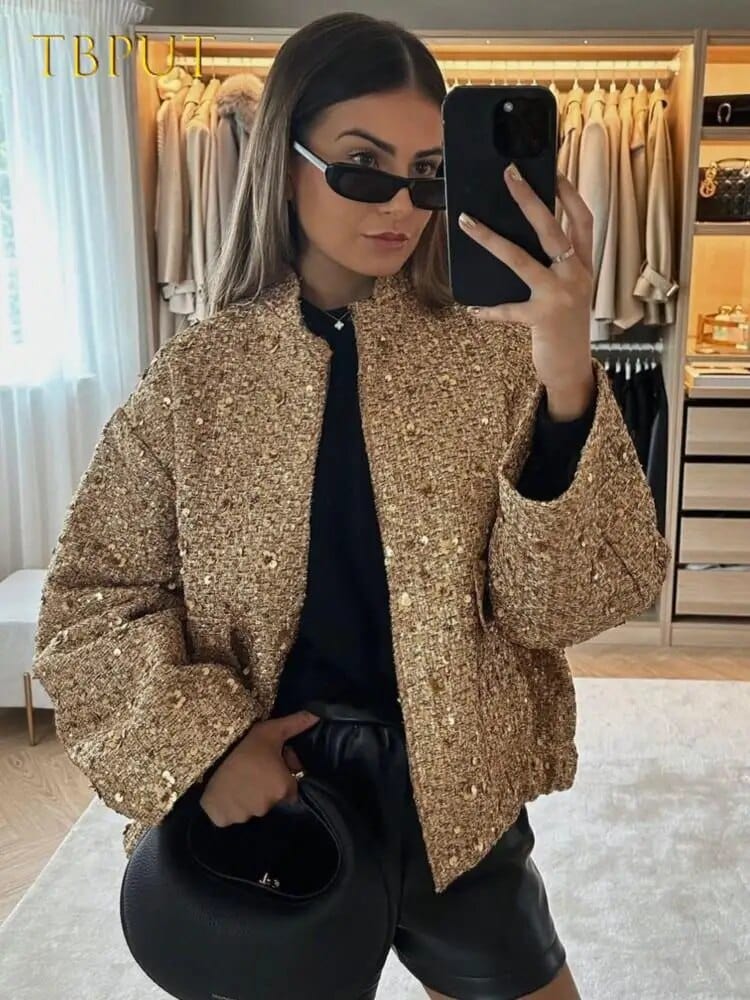 Amarae | Sequin bomber jacket