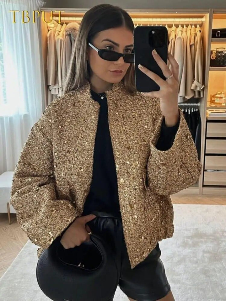 Amarae | Sequin bomber jacket