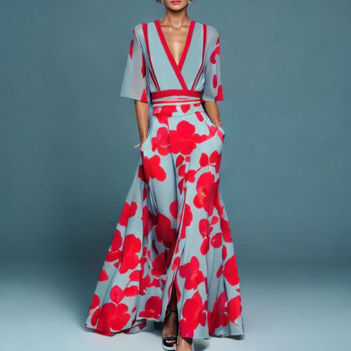 Amarae | Wrap Maxi Dress with Bold Floral Pattern for Women