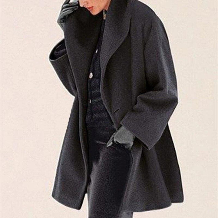 Lune London | Coat - Elegant wool coat with wide collar for ladies