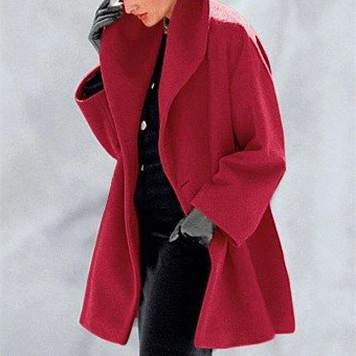 Lune London | Coat - Elegant wool coat with wide collar for ladies