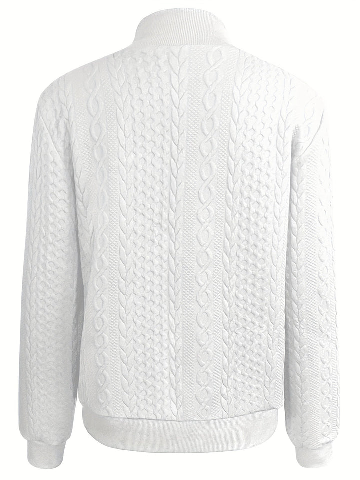 Amarae | Casual bomber jacket with texture and zipper