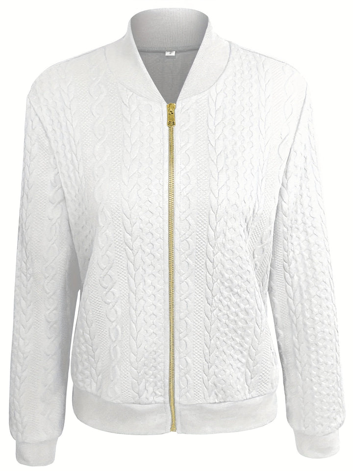 Amarae | Casual bomber jacket with texture and zipper