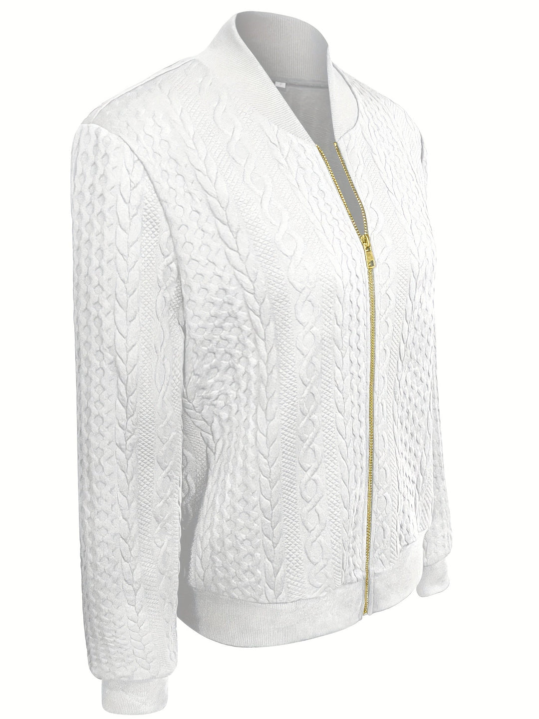 Amarae | Casual bomber jacket with texture and zipper