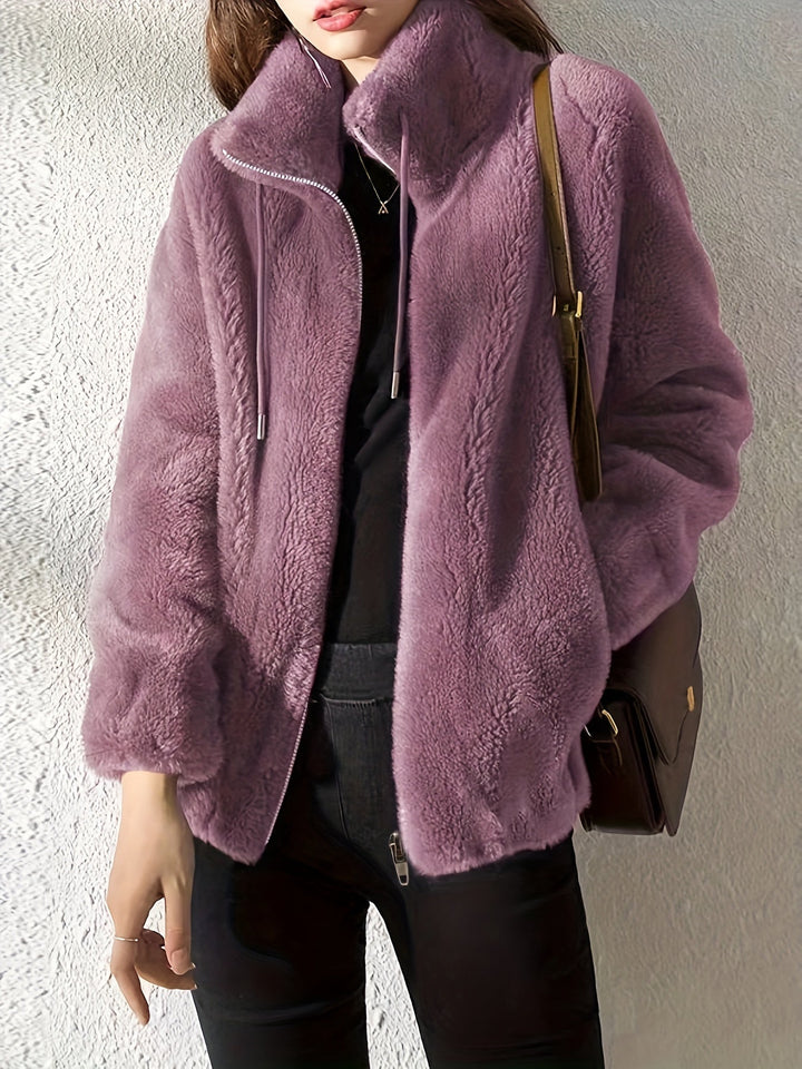 Lune London | Casual warm teddy jacket with drawstring and zipper