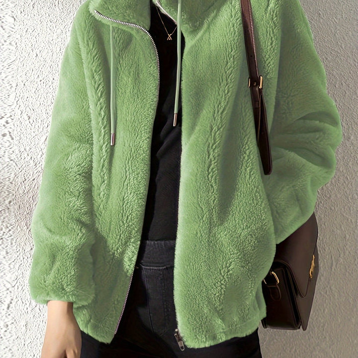 Lune London | Casual warm teddy jacket with drawstring and zipper