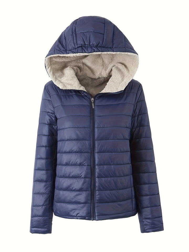 Amarae | Warm Puffy Jacket with Zipper and Faux Fur Lining
