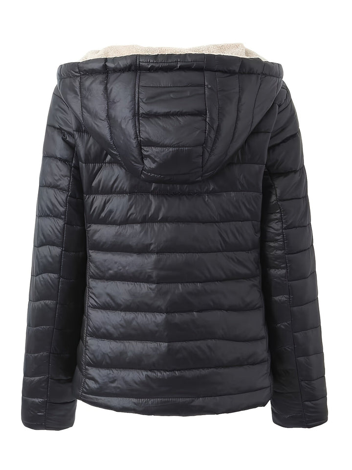 Amarae | Warm Puffy Jacket with Zipper and Faux Fur Lining