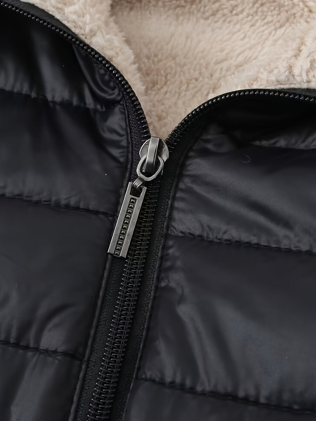 Amarae | Warm Puffy Jacket with Zipper and Faux Fur Lining