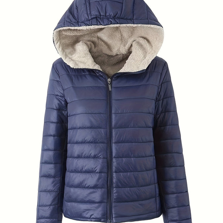 Amarae | Warm Puffy Jacket with Zipper and Faux Fur Lining