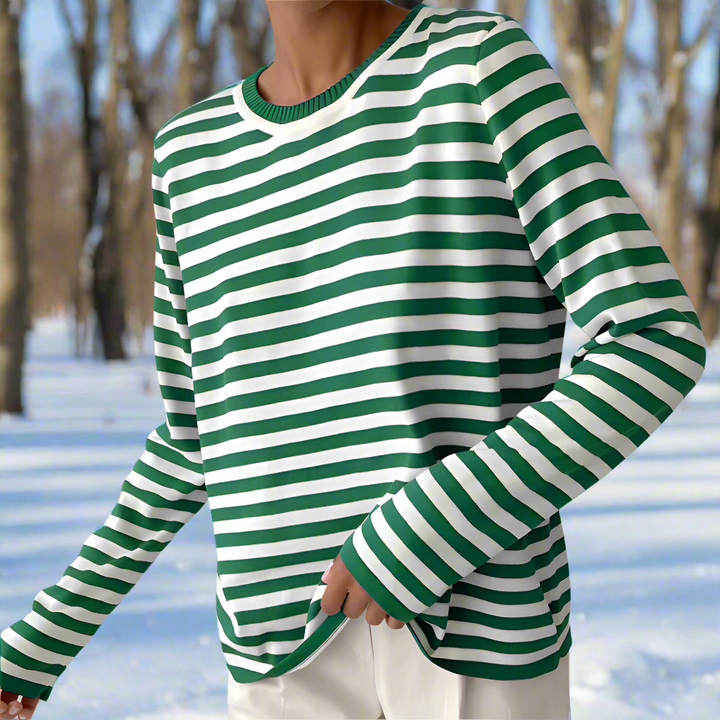 Lune London | Long Sleeve T-Shirt - Striped - Crew Neck - Relaxed Fit