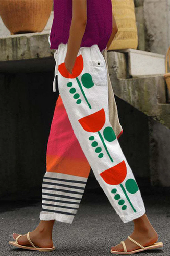 Amarae | Casual Unique Printed Button Pocket Pants