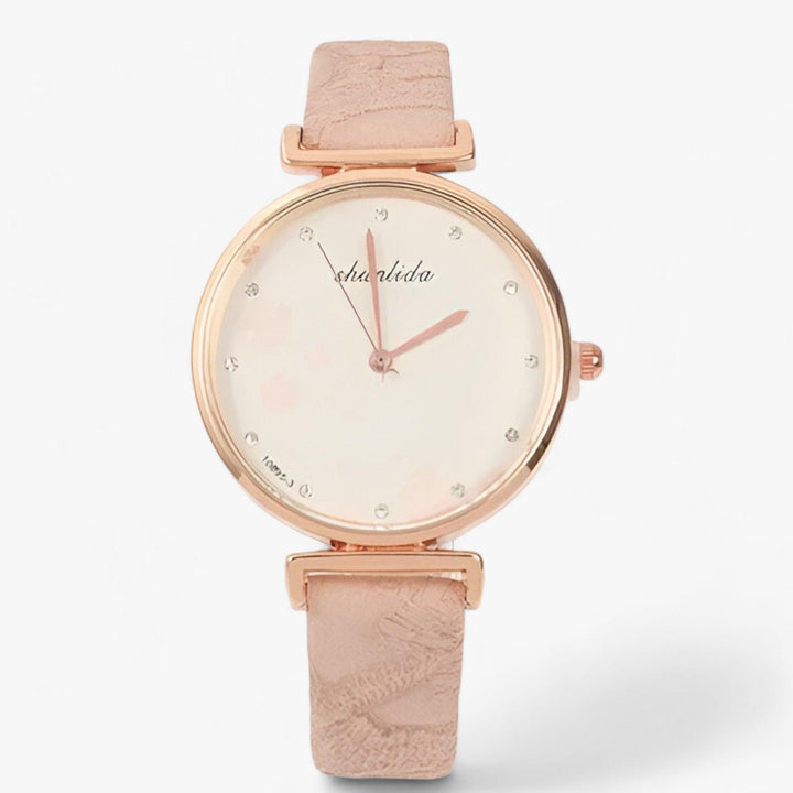 Lune London | Leather Bracelet Round Vintage Flower Watch for Women