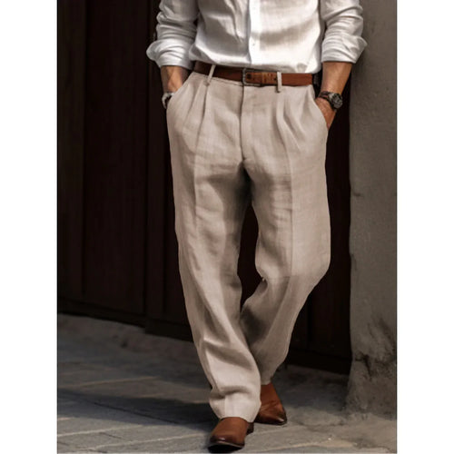Amarae | Men's Classic Linen Pants, Breathable & Versatile