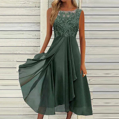 Chic Und Stil | Chiffon Midi Dress for Women Airy & Graceful