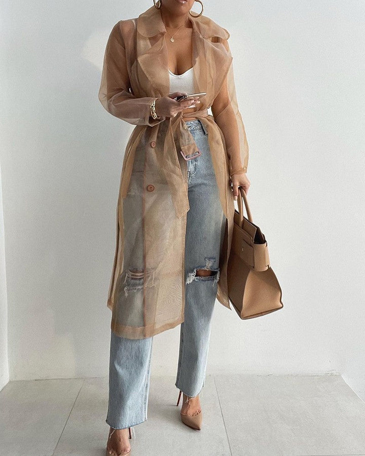 Lune London | Stylish Transparent Long Sleeve Coat