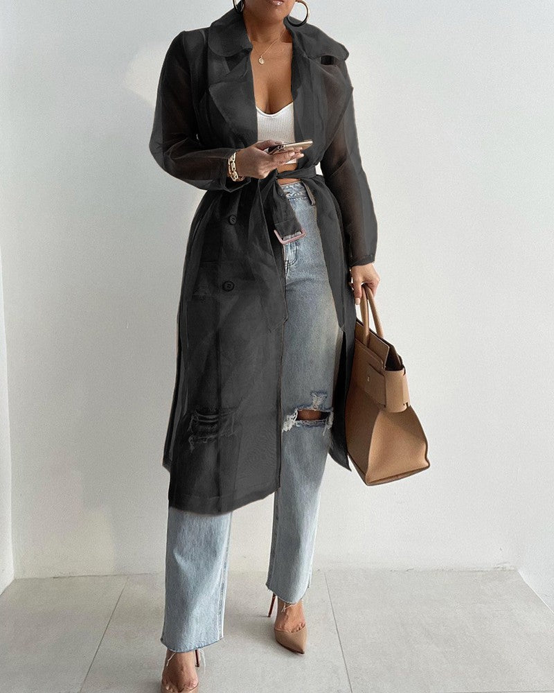 Lune London | Stylish Transparent Long Sleeve Coat