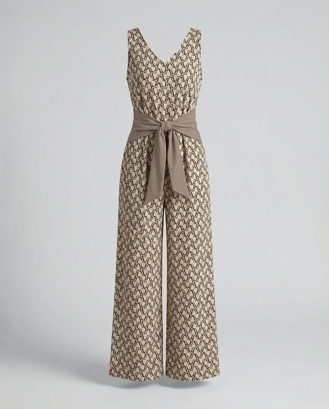 Women’s Elegant Sleeveless Jumpsuit with Round Neck & Casual Fit | Lune London