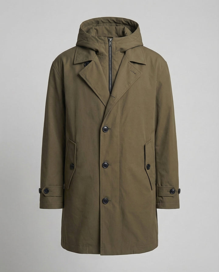 Amarae | Men's Waterproof Trench Coat Stylish & Warm Puffer Design