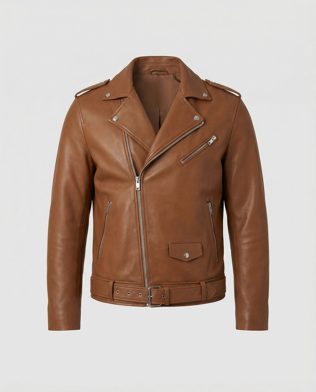 Men's Biker Jacket Faux Leather Fitted