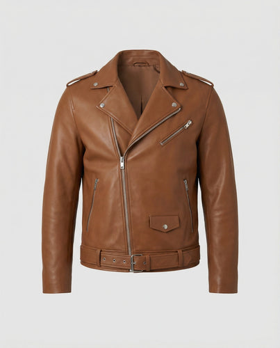 Men's Biker Jacket Faux Leather Fitted