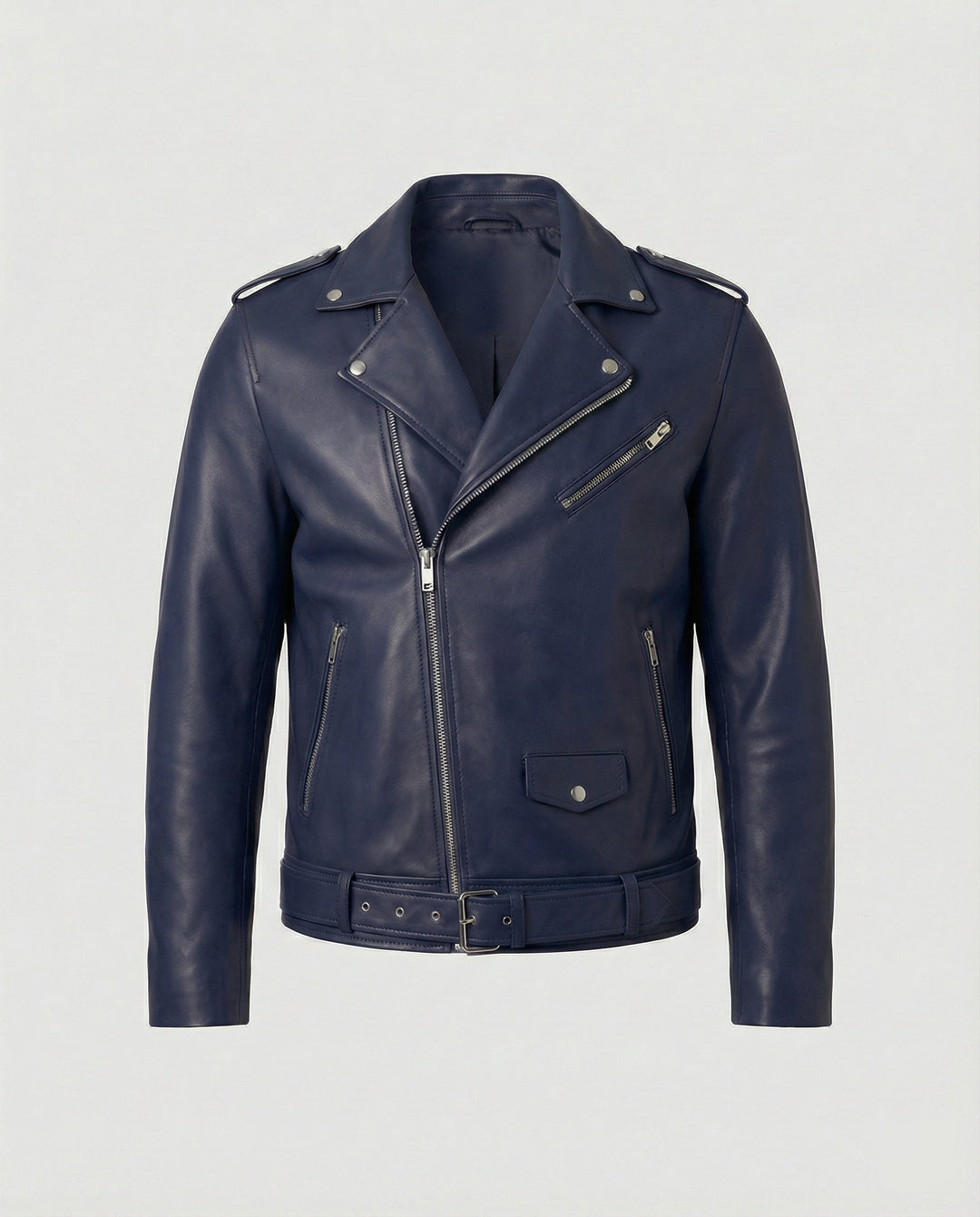Men's Biker Jacket Faux Leather Fitted