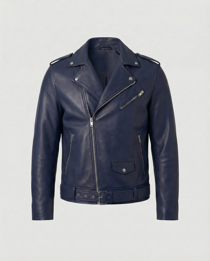 Men's Biker Jacket Faux Leather Fitted