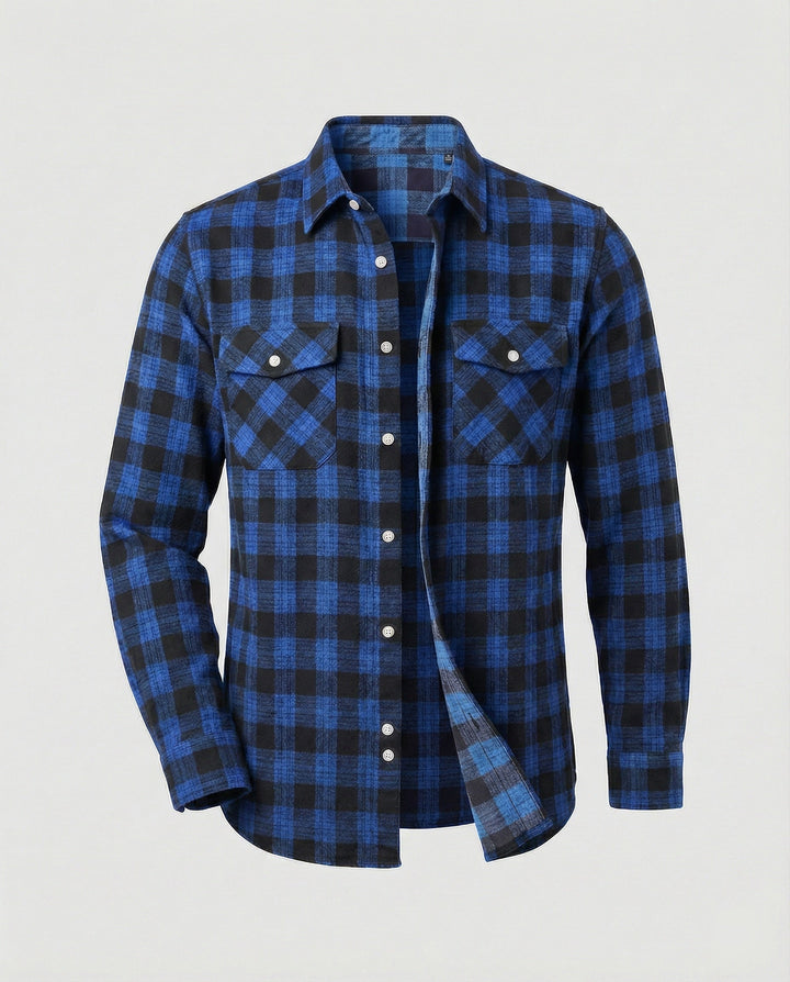 Men's Flannel Shirt Checked Casual