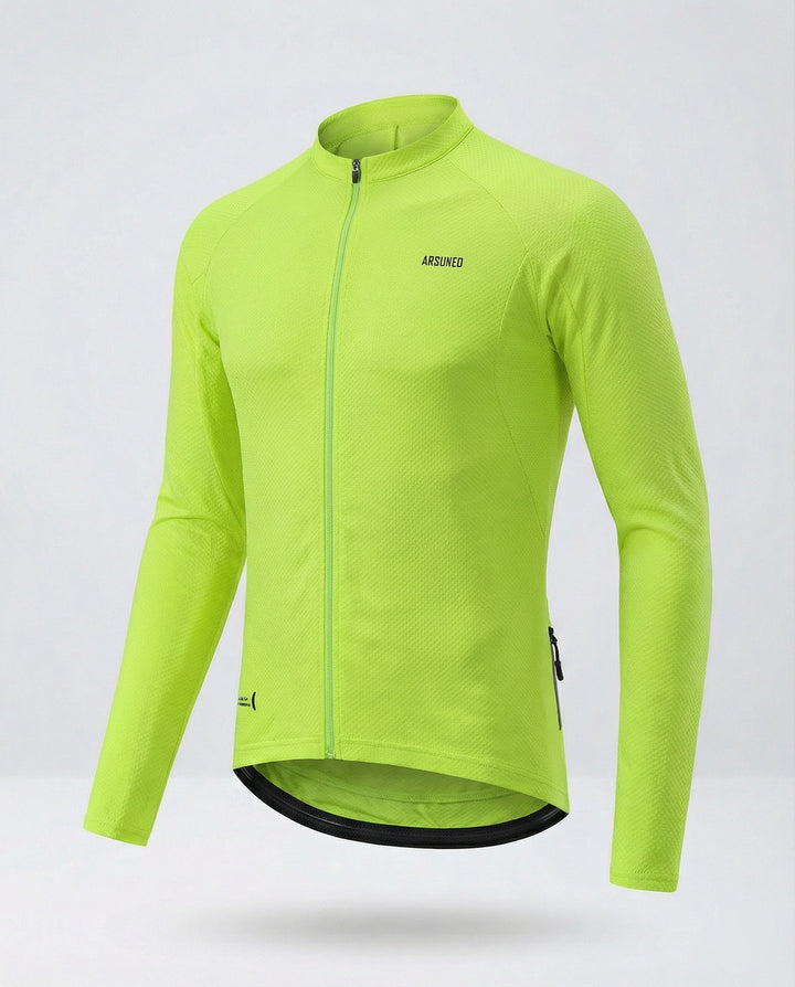 Long Sleeve Cycling Jersey with Back Pockets Men