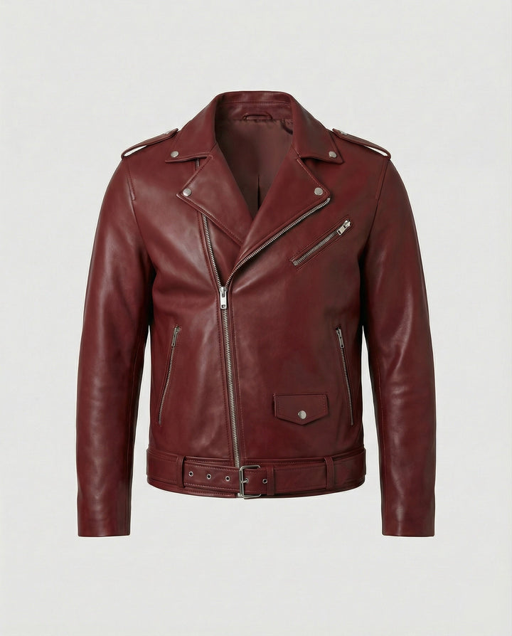 Men's Biker Jacket Faux Leather Fitted