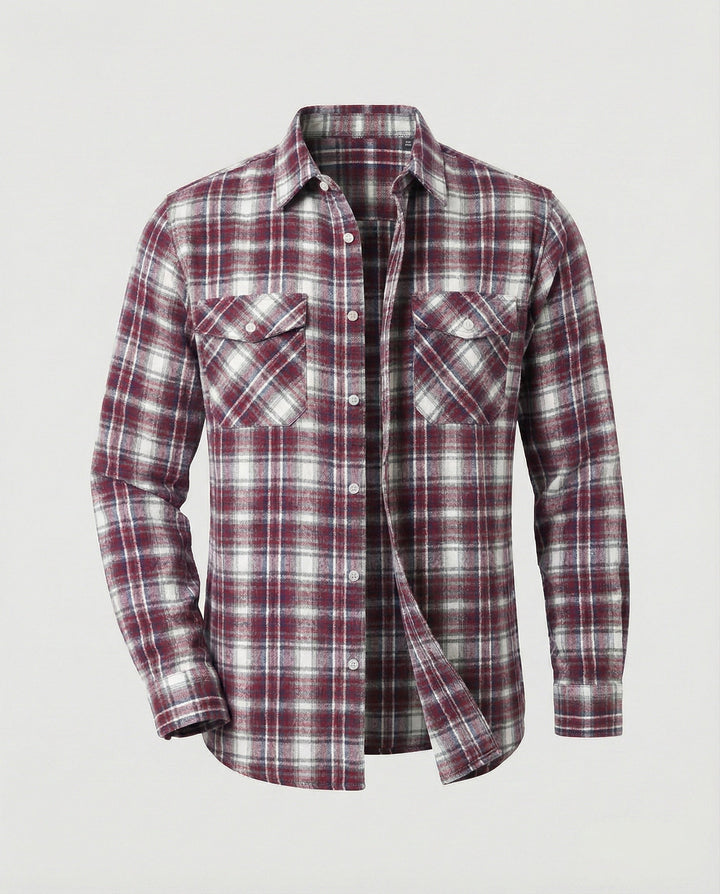Men's Flannel Shirt Checked Casual
