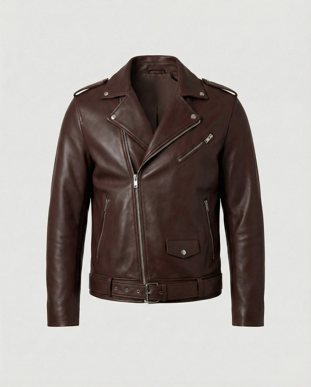 Men's Biker Jacket Faux Leather Fitted