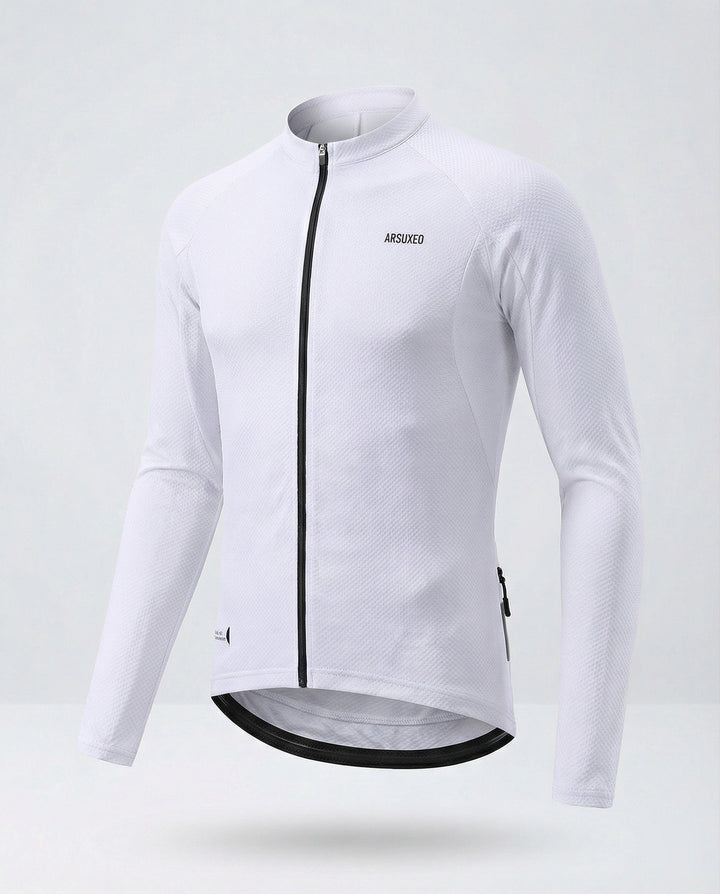 Long Sleeve Cycling Jersey with Back Pockets Men