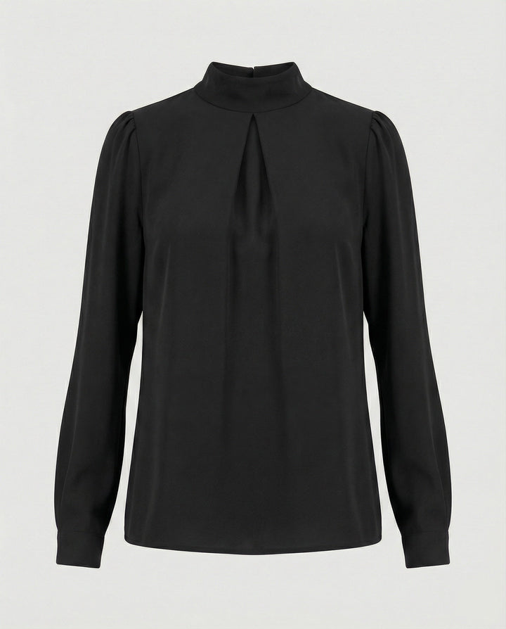 Ladies elegant blouse with stand-up collar