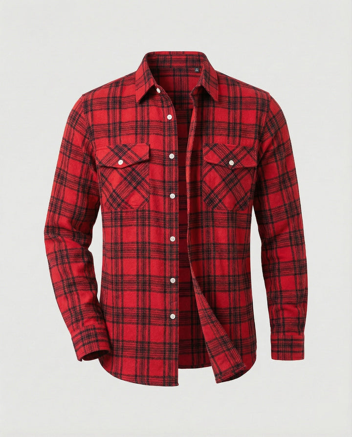 Men's Flannel Shirt Checked Casual