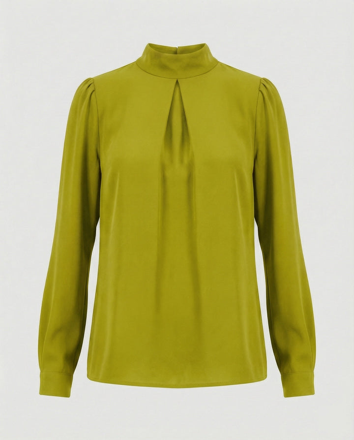 Ladies elegant blouse with stand-up collar