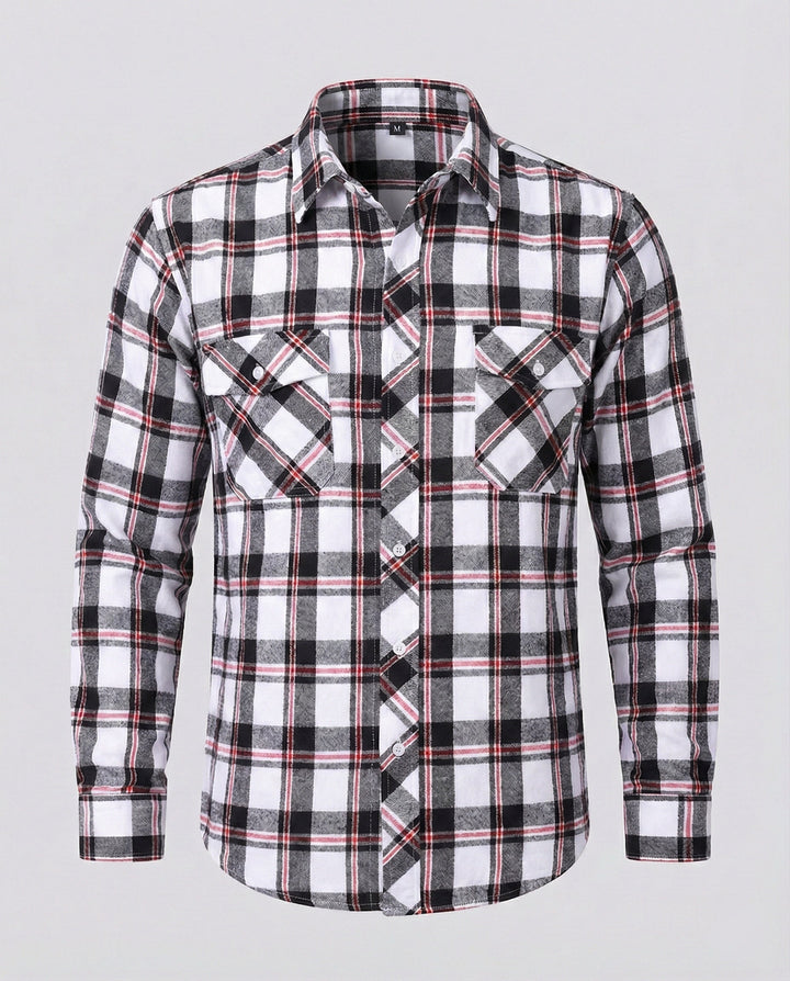 Men's Flannel Shirt Checked Casual