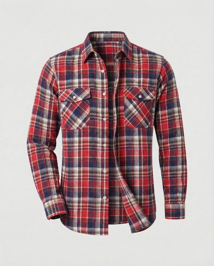Men's Flannel Shirt Checked Casual