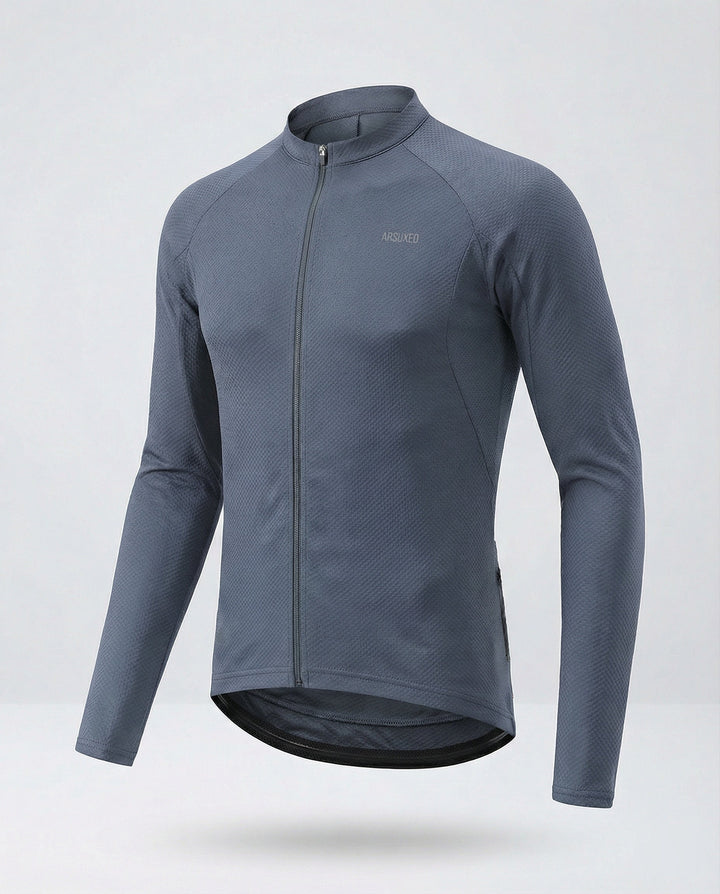 Long Sleeve Cycling Jersey with Back Pockets Men