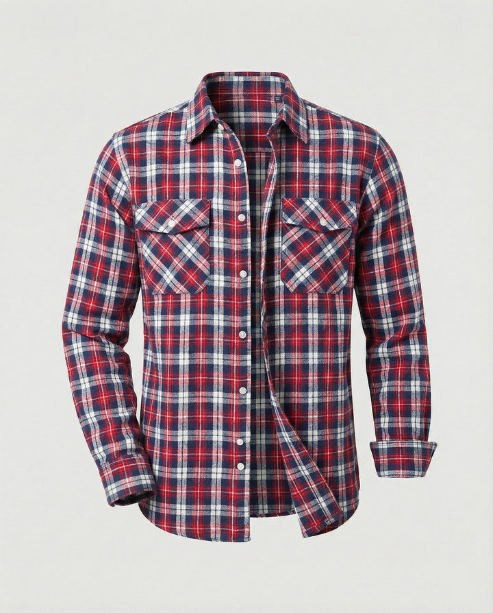 Men's Flannel Shirt Checked Casual