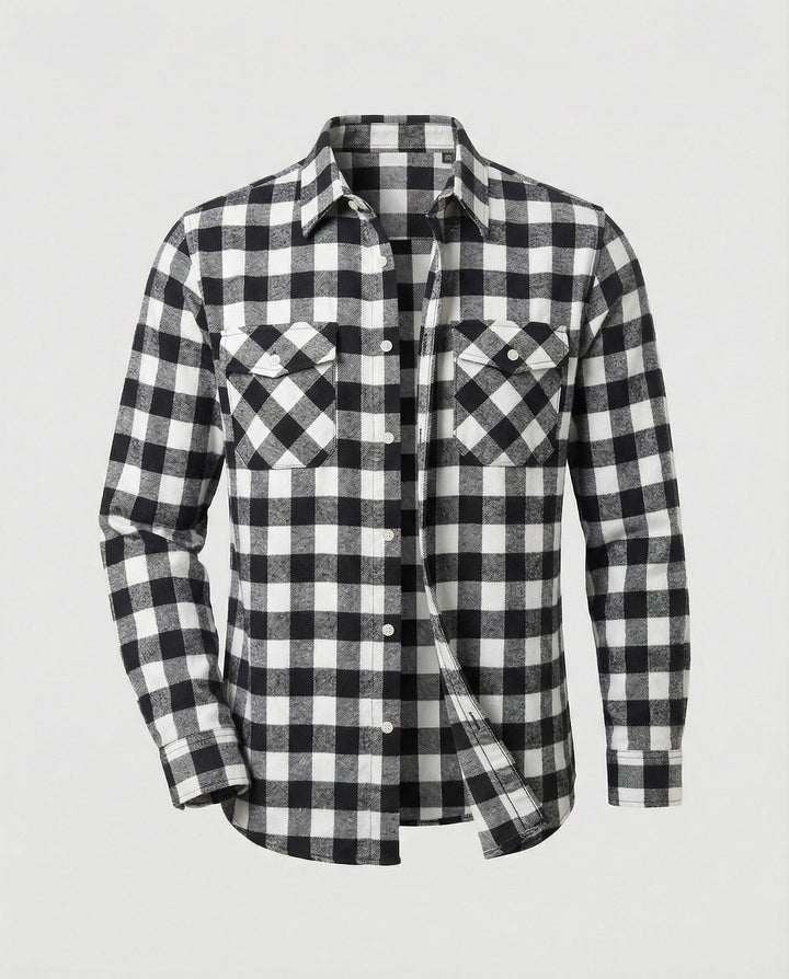 Men's Flannel Shirt Checked Casual