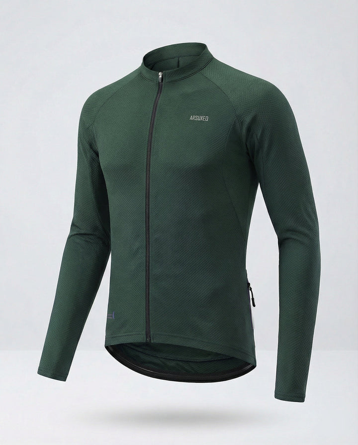 Long Sleeve Cycling Jersey with Back Pockets Men