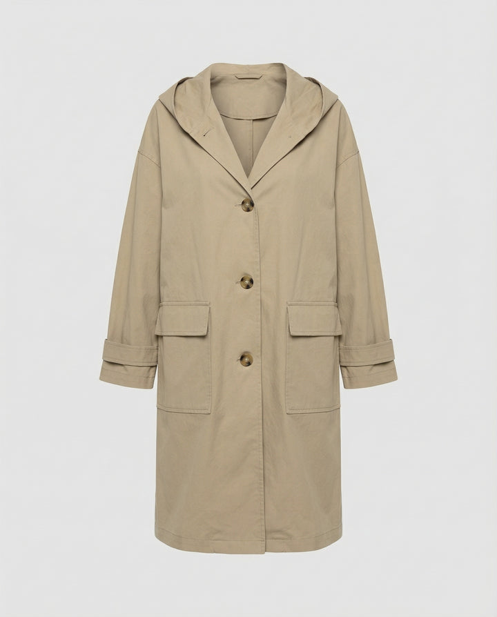 Women’s Long Waterproof Trench Coat with Windproof Protection | Lune London