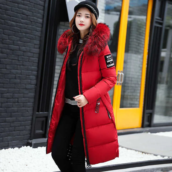 Lune London | Long coat with fur collar