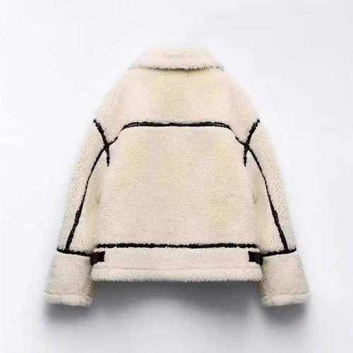 Amarae | Winter teddy biker jacket for stylish casual and urban outfits
