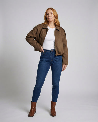 Suede Bomber Jacket