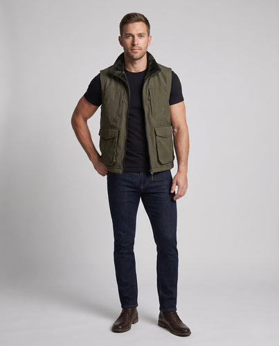 Men's multifunctional outdoor vest with high collar, zipper and multiple pockets Amarae