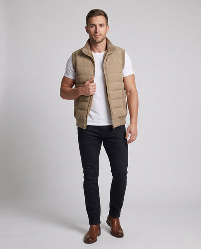 Men's Sleeveless Thermal Padded Vest with Extra Thick Teddy Fleece Lining and Windproof Collar Amarae